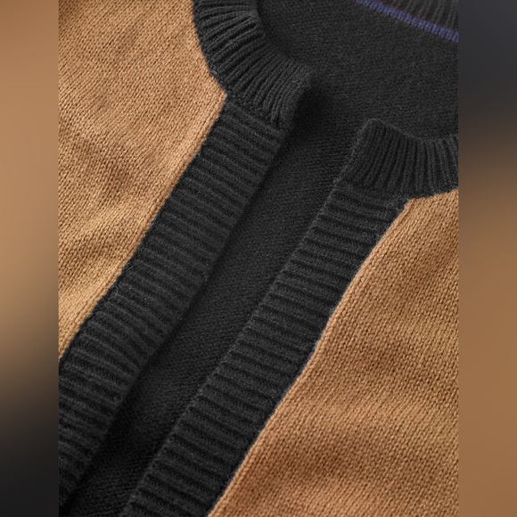 Boden Rosamund Cardigan black and tan brown knit - Picture 5 of 8
